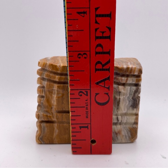 Set of 2 Marble Quartz Stone Aztec Dark Bishops Chess Replacement Pieces 3” - Picture 5 of 5